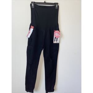 SONG Maternity Jeggings Jeans Size SMALL Black Curvy Skinny Distressed Rayon NWT